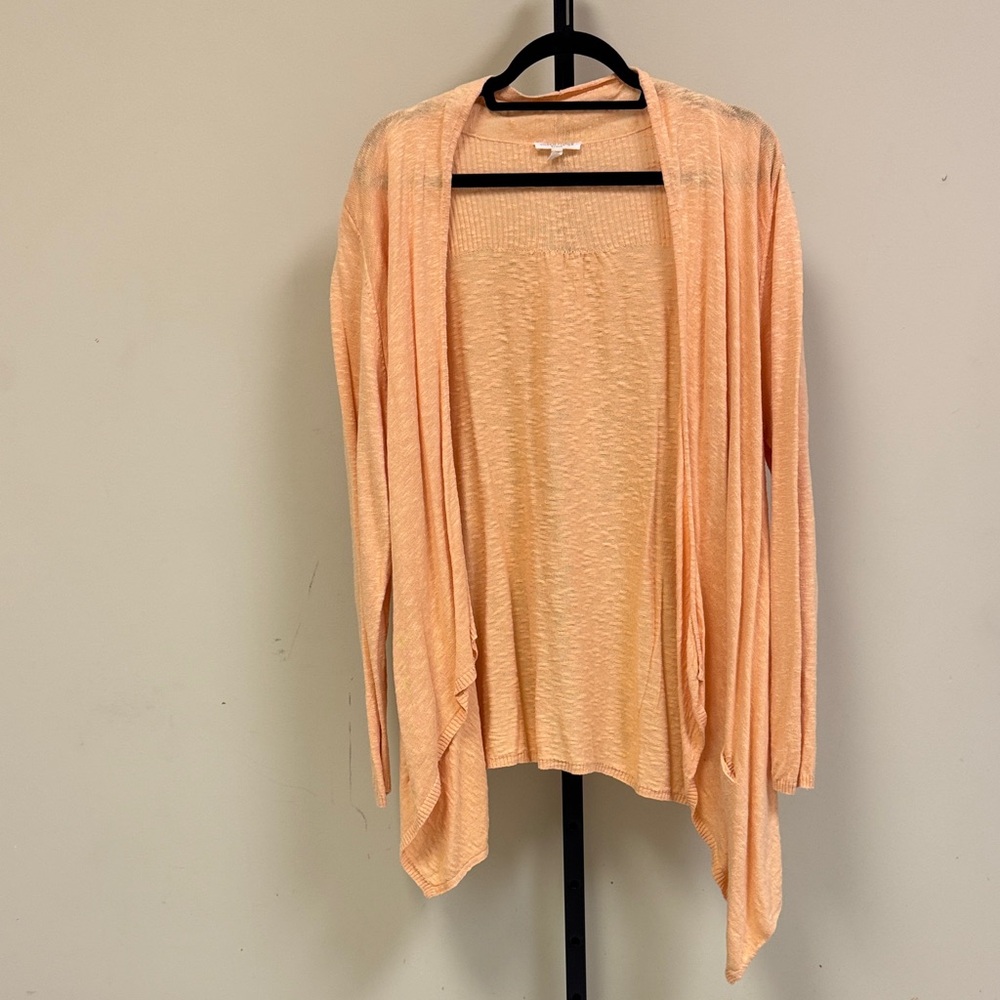 Eileen Fisher Light Orange Open-Front Cardigan